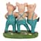 8" Three Pigs Dancing in Blue Overalls Garden Statue